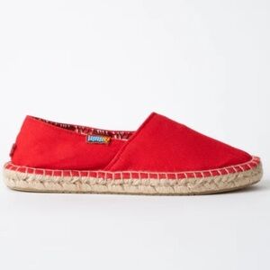 Ubuntu Red canvas Afridrilles (espadrilles) slip on flat shoes Sz 10 new